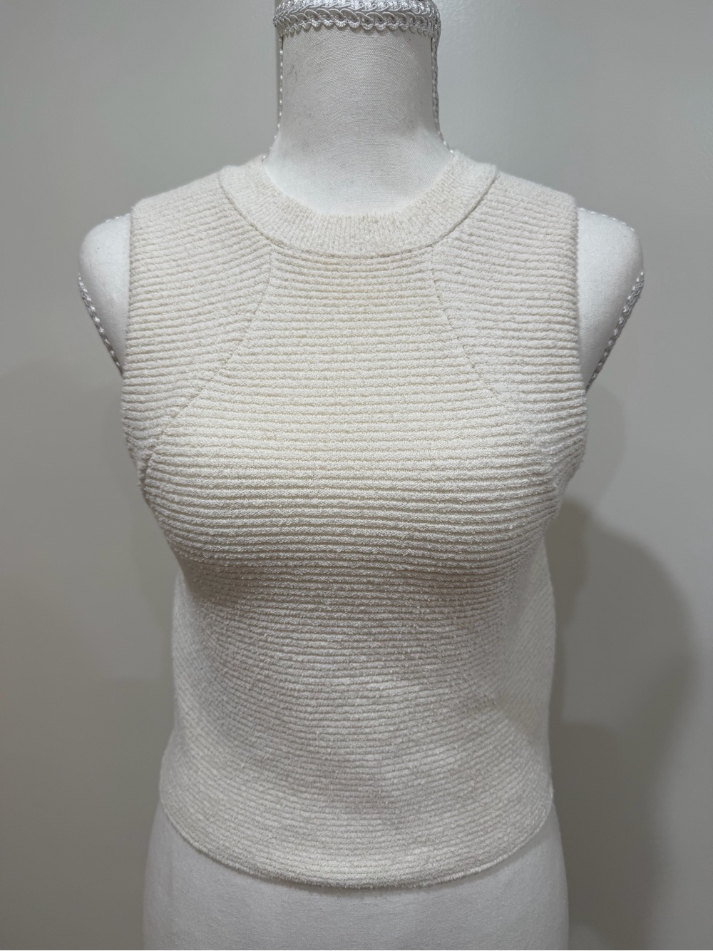 Mango Cream Ribbed Sleeveless Tank